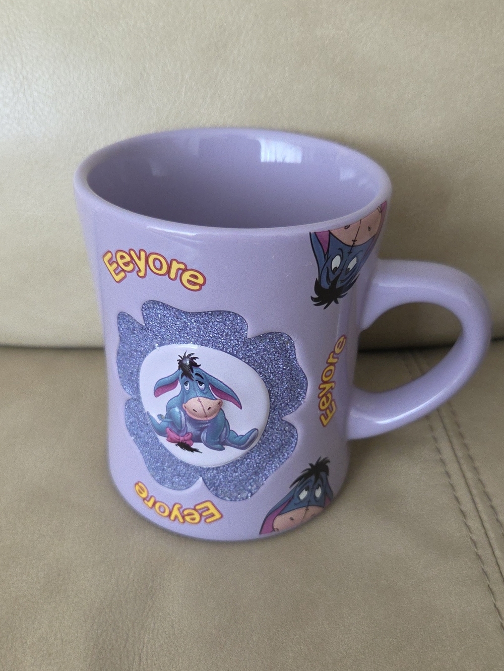Disneyland Hong Kong Eeyore Lavender Ceramic Mug Collectible